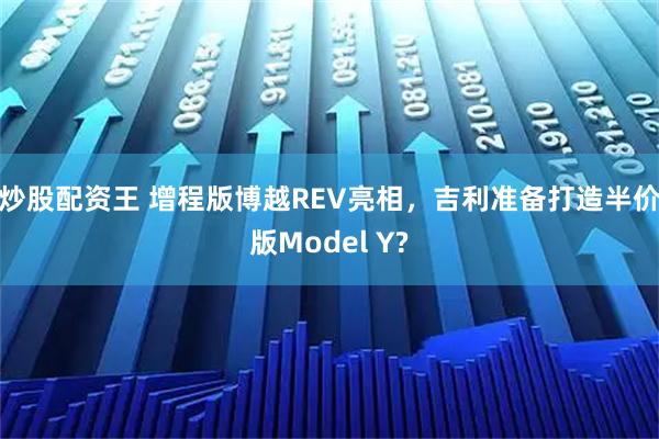 炒股配资王 增程版博越REV亮相，吉利准备打造半价版Model Y?